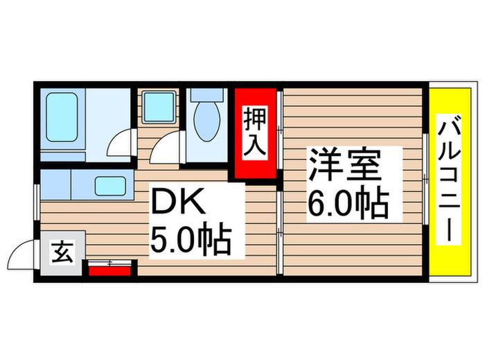 みどり台ホーム 1棟(1DK/2階)の間取り写真