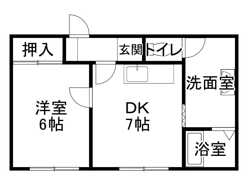 ショコラ1039(1DK/2階)の間取り写真