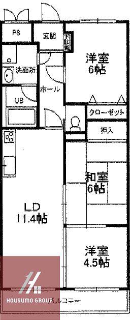 トゥールモンド(3LDK/4階)の間取り写真