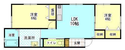 コーポ清涼(2LDK/1階)の間取り写真