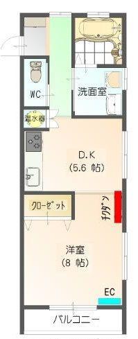 すまいる17番館(1DK/2階)の間取り写真