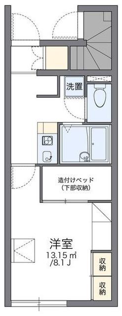 レオパレスメイプルコートI号館(1K/1階)の間取り写真