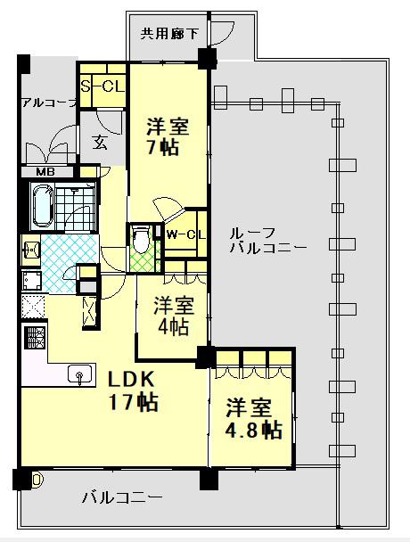 ワコーレ豊中少路ザ・レジデンス(3LDK/6階)の間取り写真