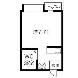 リバティハイツ(ワンルーム/2階)の間取り写真
