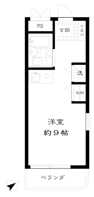 西三條郷(ワンルーム/1階)の間取り写真