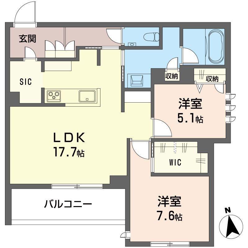 オスタリーハウス(2LDK/2階)の間取り写真