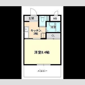 ライフ21(1K/5階)の間取り写真
