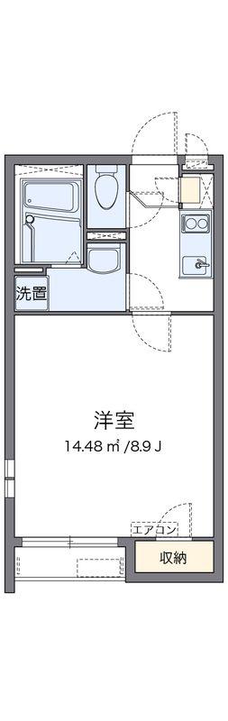 クレイノGLINT(1K/2階)の間取り写真