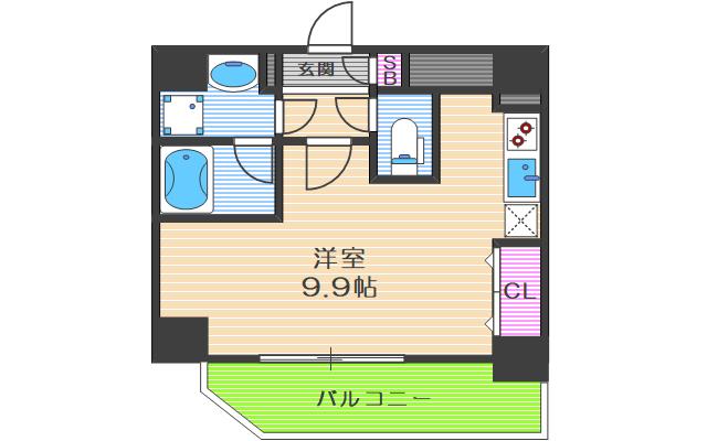 クレグラン北梅田(ワンルーム/5階)の間取り写真