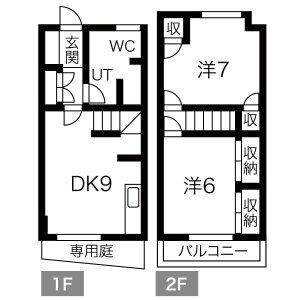 メゾネット5(2LDK/1階)の間取り写真