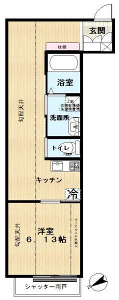 MAHALO(1K/3階)の間取り写真