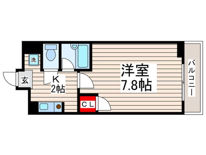 ラックス(1K/8階)の間取り写真