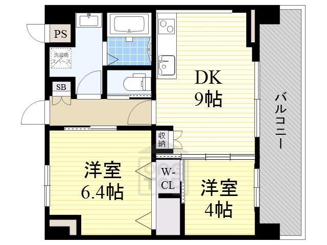 LANI TOYONAKA(2DK/4階)の間取り写真