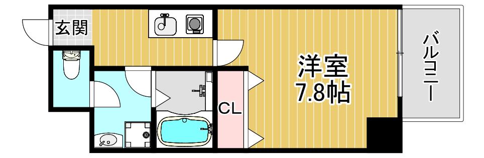 TOYOTOMI STAY PREMIUM 梅田西II(1K/7階)の間取り写真