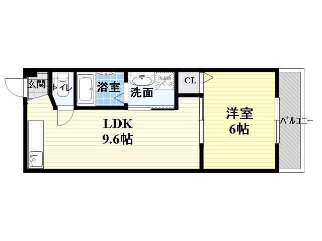 Mプラザ城東弐番館(1LDK/1階)の間取り写真