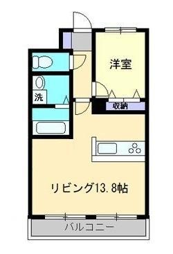 ウイングコート高松(1LDK/2階)の間取り写真