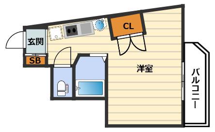 グラン・ピア天神橋(ワンルーム/2階)の間取り写真