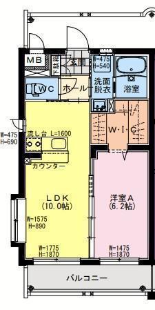 REVEL吉村(1LDK/3階)の間取り写真