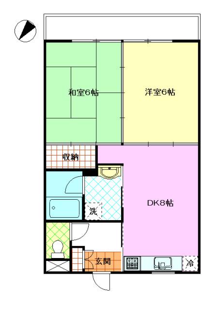 パークヒル平和台(2DK/2階)の間取り写真