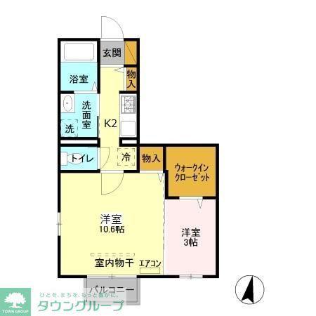 フォレストテラス大宮(2K/1階)の間取り写真