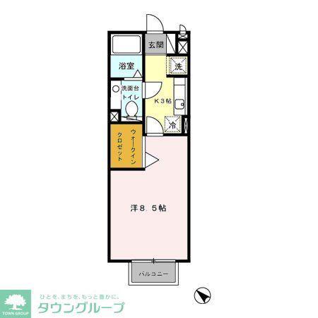 メイクパル(1K/1階)の間取り写真