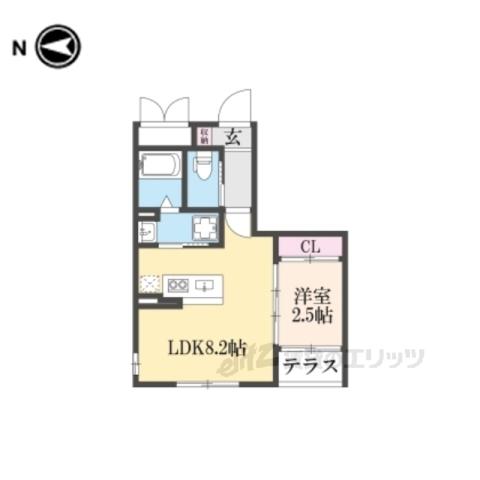 ST.RESIDENCE伏見稲荷(1LDK/3階)の間取り写真