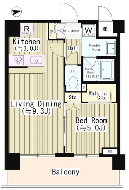 エディアン目黒本町(1LDK/1階)の間取り写真