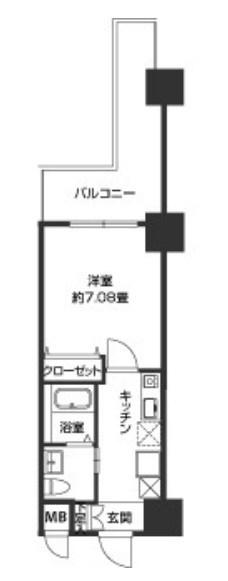 CASSIA豊中三国(1K/2階)の間取り写真