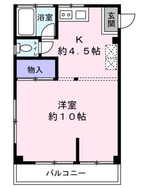 丘の上ハイツ(1K/1階)の間取り写真