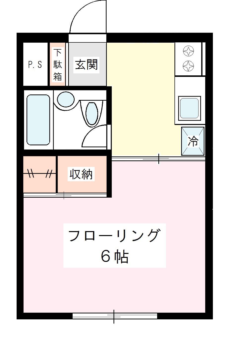 サヌール駒沢B棟(1K/2階)の間取り写真