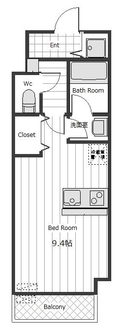 第五中嶋ビル(1K/5階)の間取り写真