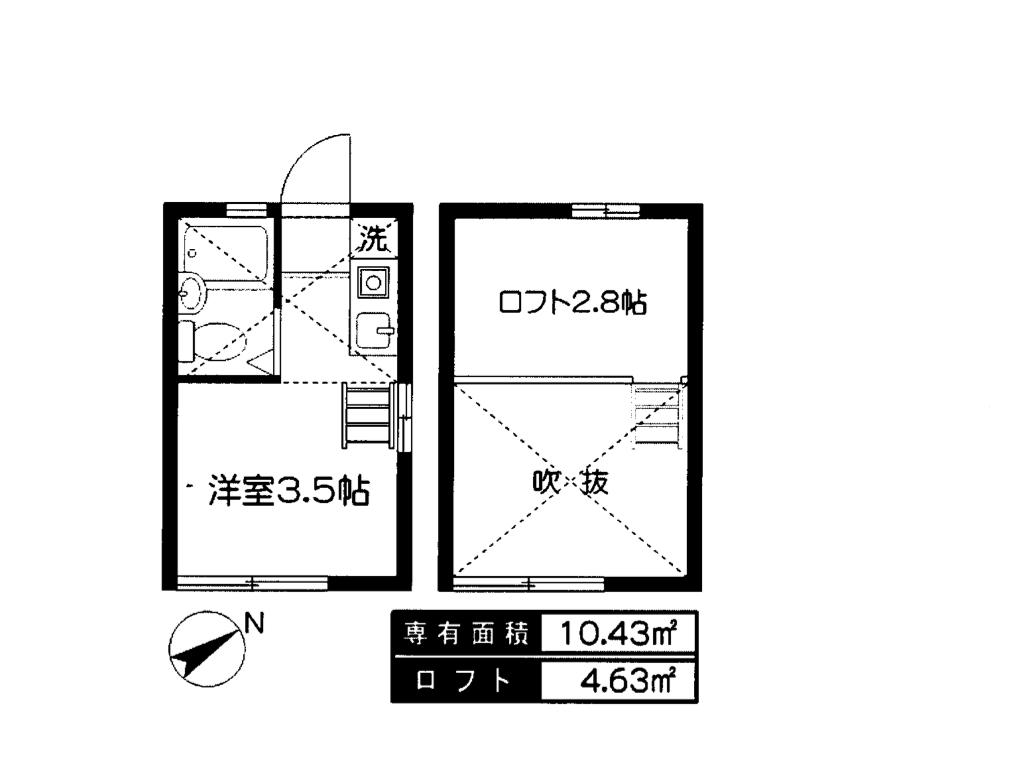 グレースコート(ワンルーム/1階)の間取り写真