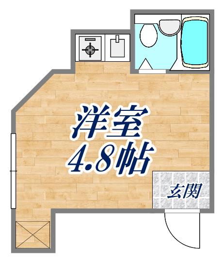EX21瓦林(ワンルーム/2階)の間取り写真