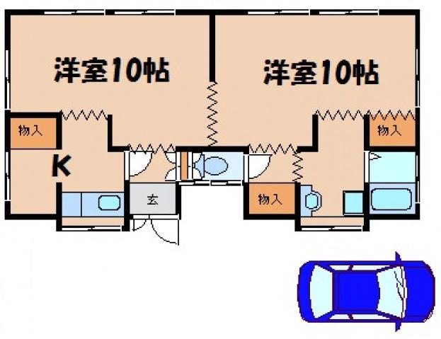 天神荘(2K/1階)の間取り写真