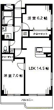 パルティール(2LDK/3階)の間取り写真