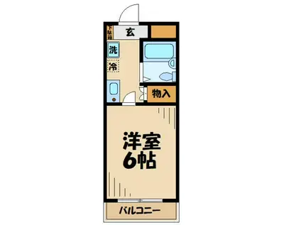 檜の森ハイツ(1K/1階)の間取り写真