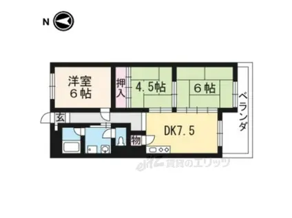 サンコーポ安井(3DK/4階)の間取り写真