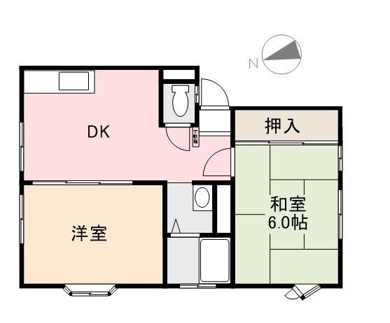 ウインディア屋島(2DK/1階)の間取り写真