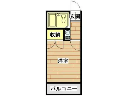 レオパレスコーラクII(1K/2階)の間取り写真