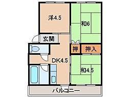プレミアムハイツ榎原(3DK/3階)の間取り写真