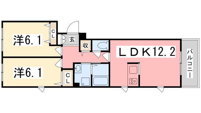 ベレオ フォレスト(2LDK/2階)の間取り写真