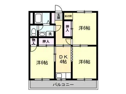 アライハイツ(3DK/2階)の間取り写真