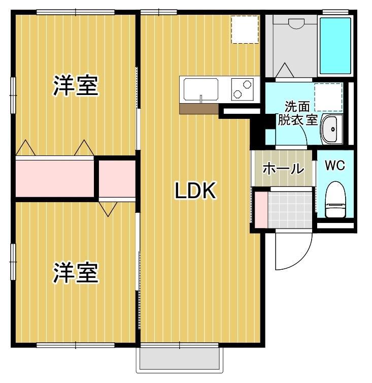 ミラコスタIII(2LDK/2階)の間取り写真