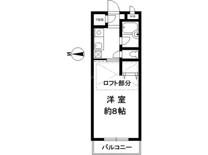 メゾンカンタチオ(1K/2階)の間取り写真