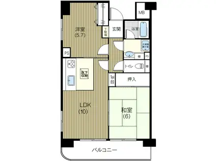 エストルミエール(2LDK/1階)の間取り写真