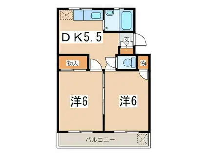 メゾン広田I(2DK/4階)の間取り写真
