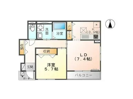 スプリングチェリーIII(1LDK/1階)の間取り写真