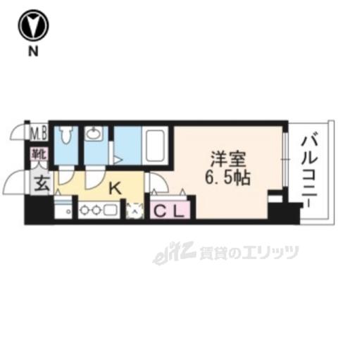 アドバンス京都ソナーレ(1K/1階)の間取り写真