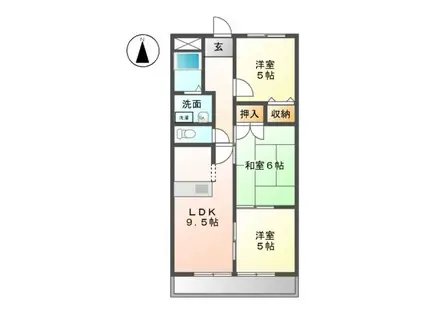 エポック篭山(3DK/3階)の間取り写真