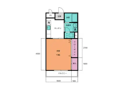 ウインディア(1K/1階)の間取り写真